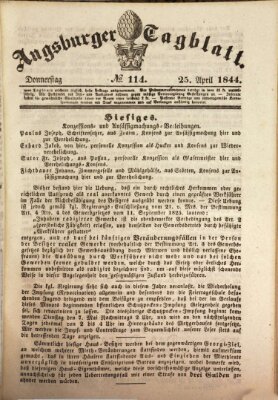 Augsburger Tagblatt Donnerstag 25. April 1844