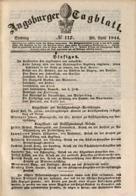 Augsburger Tagblatt Sonntag 28. April 1844