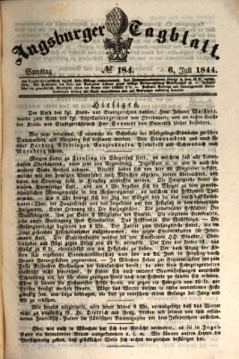 Augsburger Tagblatt Samstag 6. Juli 1844