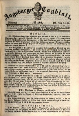 Augsburger Tagblatt Mittwoch 10. Juli 1844