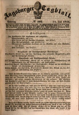 Augsburger Tagblatt Sonntag 14. Juli 1844