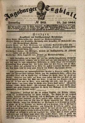 Augsburger Tagblatt Donnerstag 25. Juli 1844