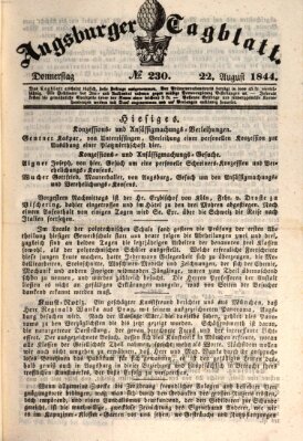 Augsburger Tagblatt Donnerstag 22. August 1844