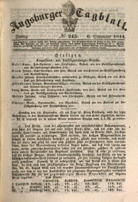 Augsburger Tagblatt Freitag 6. September 1844