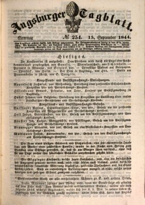 Augsburger Tagblatt Sonntag 15. September 1844