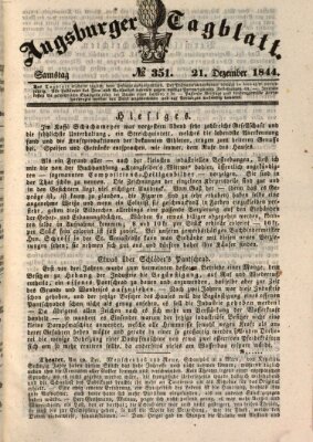 Augsburger Tagblatt Samstag 21. Dezember 1844