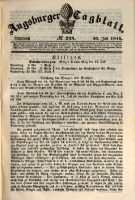 Augsburger Tagblatt Mittwoch 30. Juli 1845