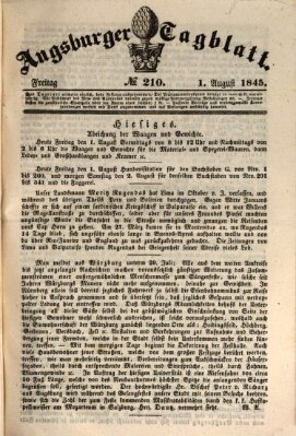 Augsburger Tagblatt Freitag 1. August 1845