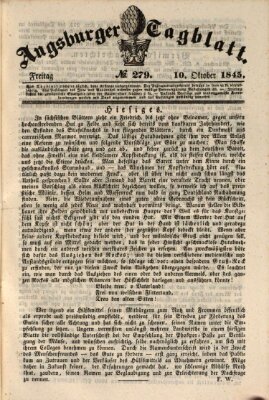 Augsburger Tagblatt Freitag 10. Oktober 1845