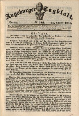 Augsburger Tagblatt Sonntag 19. Oktober 1845