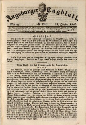 Augsburger Tagblatt Montag 27. Oktober 1845