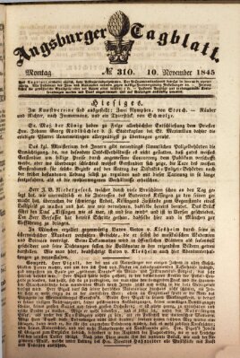 Augsburger Tagblatt Montag 10. November 1845