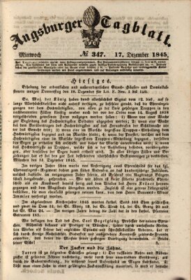 Augsburger Tagblatt Mittwoch 17. Dezember 1845