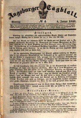 Augsburger Tagblatt Sonntag 4. Januar 1846