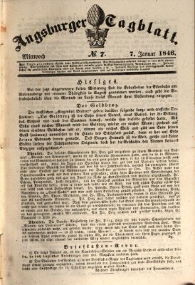 Augsburger Tagblatt Mittwoch 7. Januar 1846