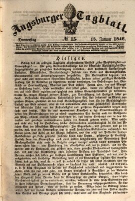 Augsburger Tagblatt Donnerstag 15. Januar 1846