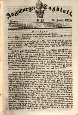 Augsburger Tagblatt Sonntag 25. Januar 1846