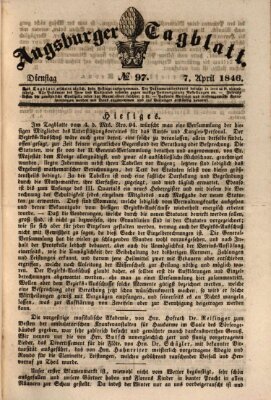Augsburger Tagblatt Dienstag 7. April 1846