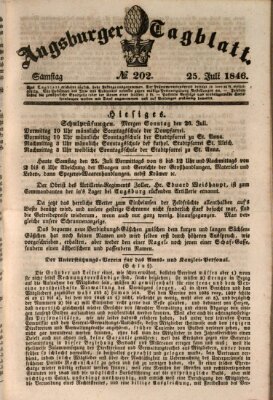 Augsburger Tagblatt Samstag 25. Juli 1846