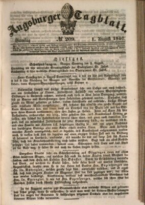 Augsburger Tagblatt Samstag 1. August 1846