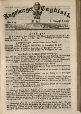 Augsburger Tagblatt Sonntag 2. August 1846