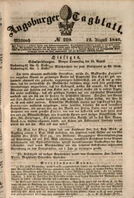 Augsburger Tagblatt Mittwoch 12. August 1846