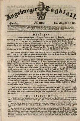 Augsburger Tagblatt Samstag 15. August 1846