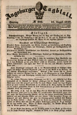 Augsburger Tagblatt Sonntag 16. August 1846