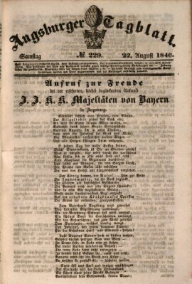Augsburger Tagblatt Samstag 22. August 1846