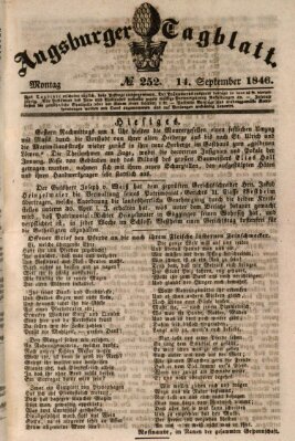 Augsburger Tagblatt Montag 14. September 1846