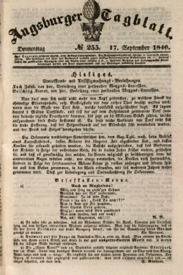 Augsburger Tagblatt Donnerstag 17. September 1846