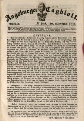 Augsburger Tagblatt Mittwoch 30. September 1846
