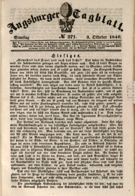 Augsburger Tagblatt Samstag 3. Oktober 1846