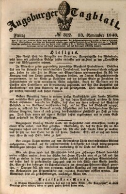 Augsburger Tagblatt Freitag 13. November 1846