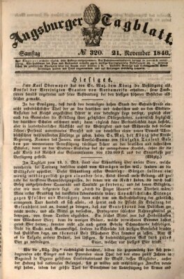 Augsburger Tagblatt Samstag 21. November 1846