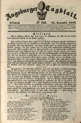 Augsburger Tagblatt Mittwoch 23. Dezember 1846