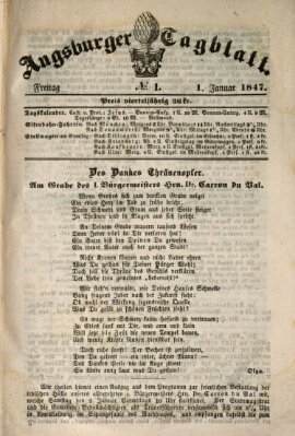 Augsburger Tagblatt Freitag 1. Januar 1847