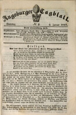 Augsburger Tagblatt Samstag 2. Januar 1847