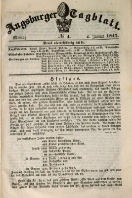 Augsburger Tagblatt Montag 4. Januar 1847