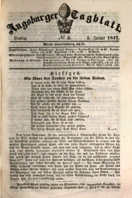 Augsburger Tagblatt Dienstag 5. Januar 1847