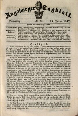 Augsburger Tagblatt Donnerstag 14. Januar 1847