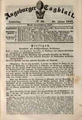 Augsburger Tagblatt Donnerstag 28. Januar 1847