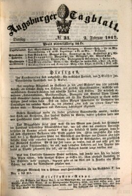 Augsburger Tagblatt Dienstag 2. Februar 1847