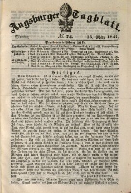 Augsburger Tagblatt Montag 15. März 1847
