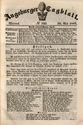 Augsburger Tagblatt Mittwoch 26. Mai 1847