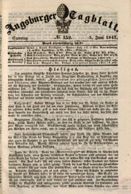 Augsburger Tagblatt Samstag 5. Juni 1847