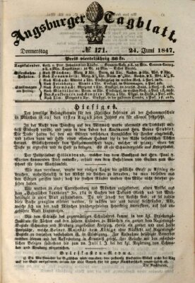 Augsburger Tagblatt Donnerstag 24. Juni 1847
