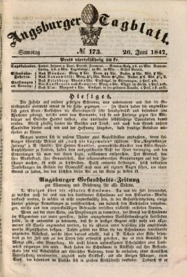 Augsburger Tagblatt Samstag 26. Juni 1847
