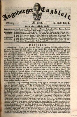 Augsburger Tagblatt Montag 5. Juli 1847