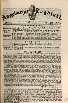 Augsburger Tagblatt Montag 26. Juli 1847
